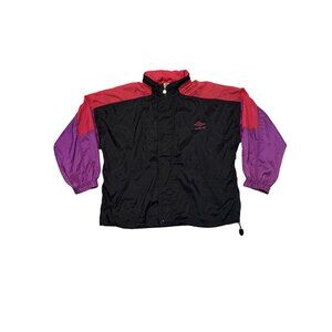 VTG Umbro Windbreaker Black Purple Red 100% Nylon Sz: Adult-Large Check DESC!!!